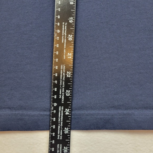 LL Bean Navy Blue Tree Star Embroidered T Shirt Mens Medium Vacationland - Picture 5 of 9